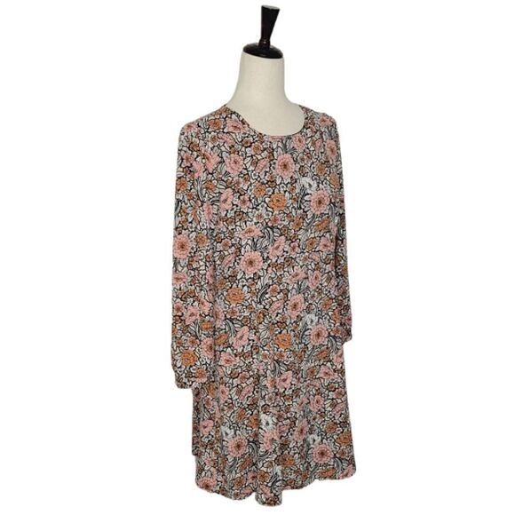 Anthropology HD In Paris Floral Patterned Keyhole 3/4 Sleeve Dress Size SP - Picture 3 of 11